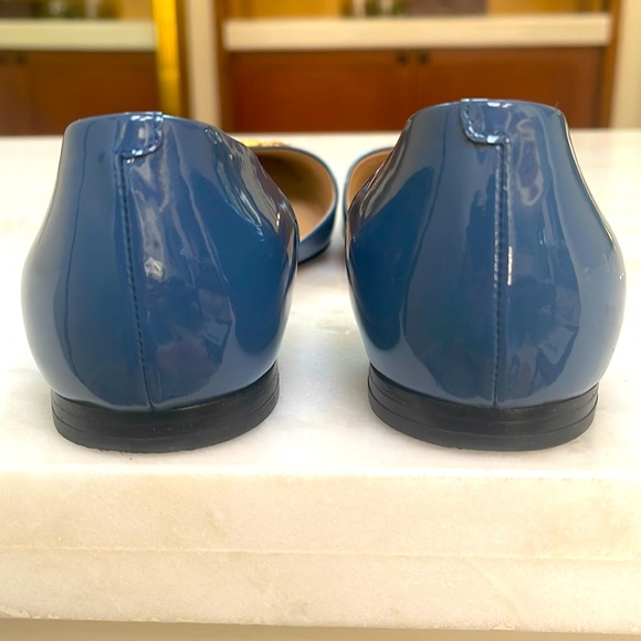 Tory Burch D’Orsay Blue Patent Leather Flats - Picture 10 of 12